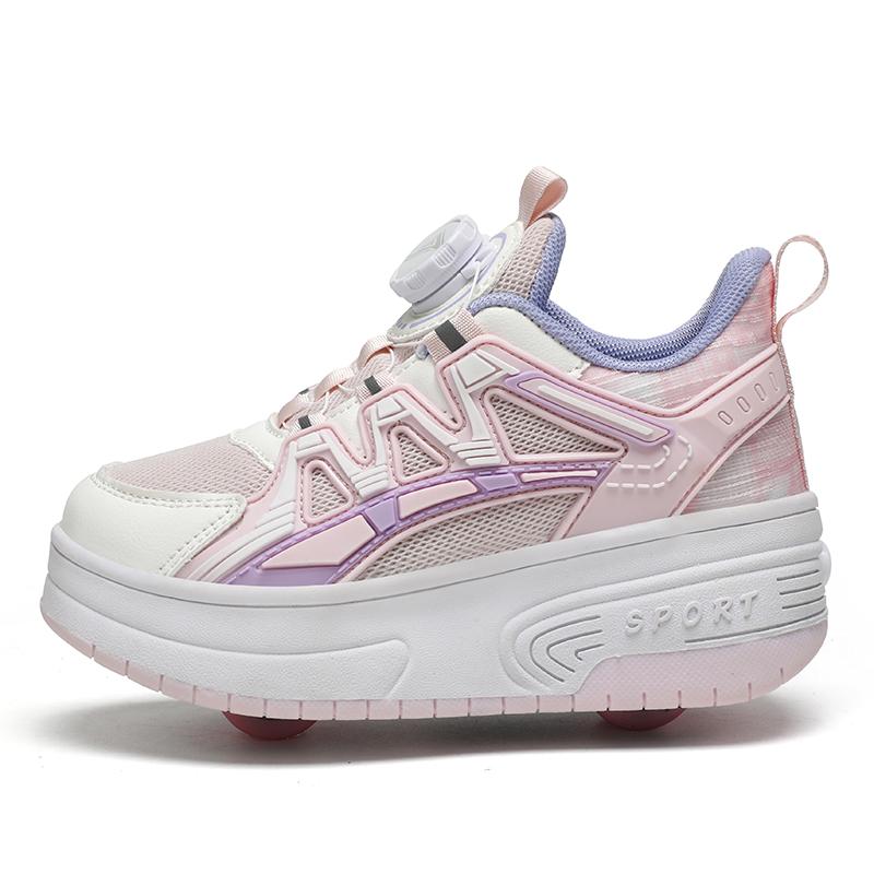 Обувь для роликовых коньков для мальчиков и подростков Съемные плоские туфли Колеса для роликовых коньков для девочек Кроссовки для детей