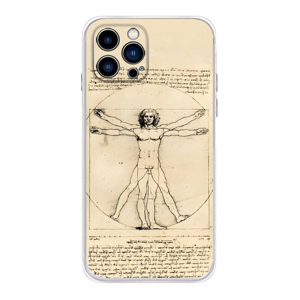 L-Leonardo da Art Vinci Phone Case For IPhone17,16,E,15,14,13,12,11 Pro Max XR XS Max Plus Cute INS Cover Case