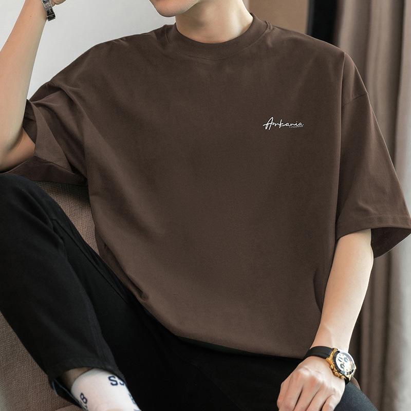 Мужская футболка с коротким рукавом из плотного хлопка плотностью 260 г в американском стиле (Модный принт лета 2025 года)