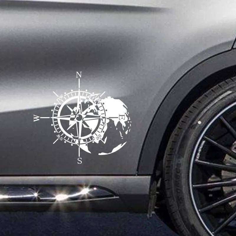 Compass World Map Graphics Vinyl Decal Decoration Auto Tuning Accessories Universal Various Sizes Car Camper RV Body PVC Sticker
