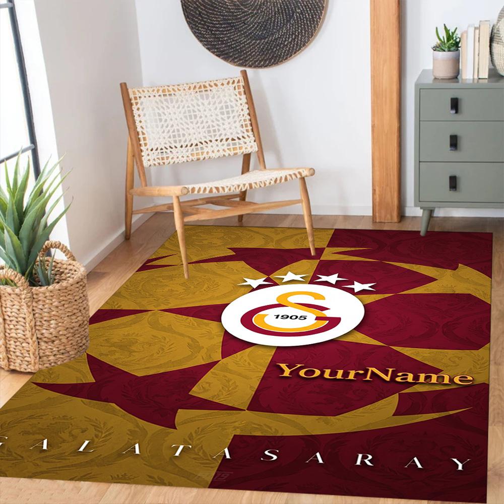 Galatasaray Customized Name Area Rug Suitable For Playrooms Kitchen Outdoor Decorate Room Antislip Carpet Anime Office Decor Spiritual Gift