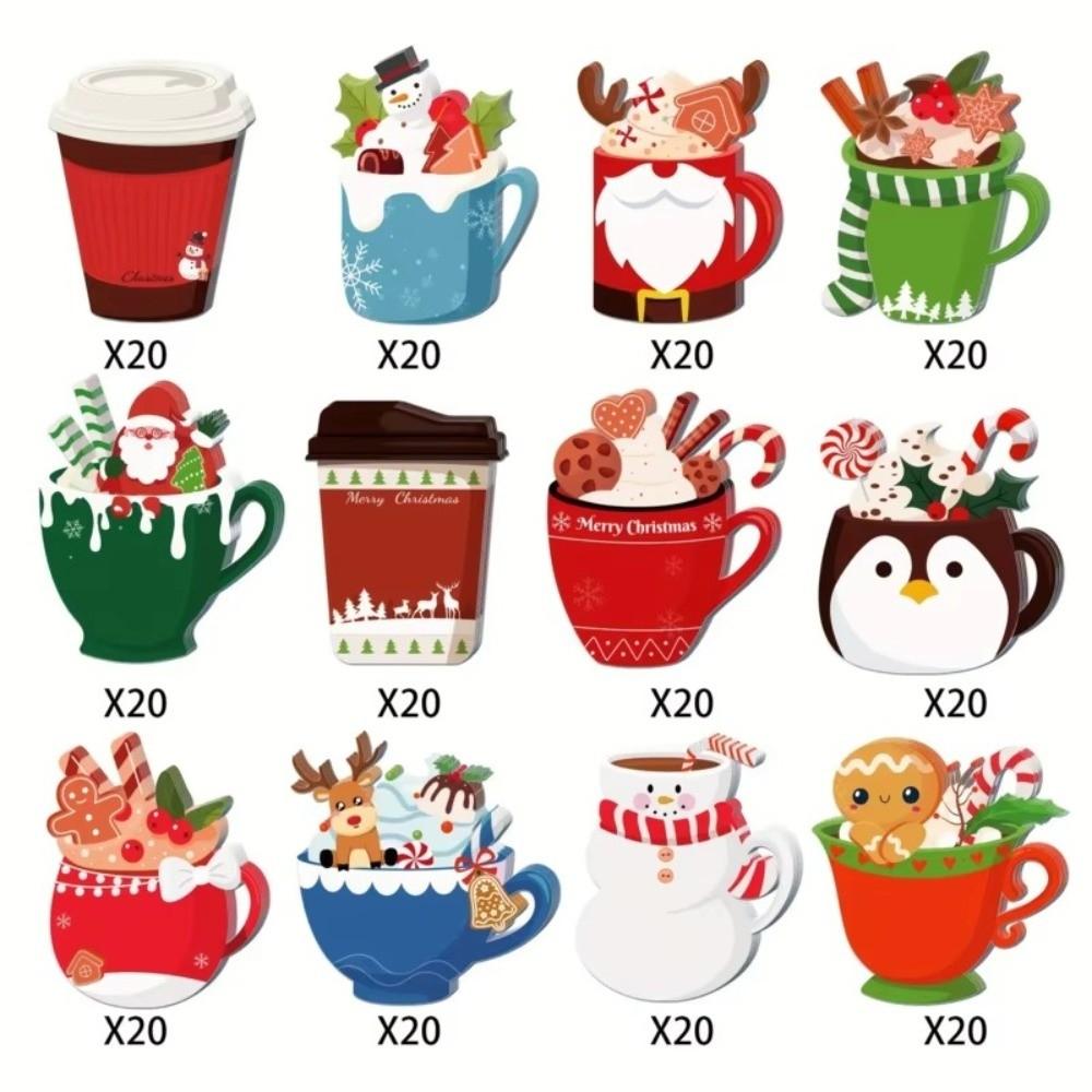 12 Styles Christmas Sticky Notes Self-Stick Refrigerator Sticky Notes Christmas Gift Giving