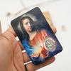 Святая карта со встроенным кулоном, двусторонняя подвеска с католическим символом, аксессуар для самостоятельного изготовления, отличный католический подарок, коллекционная памятная карта
