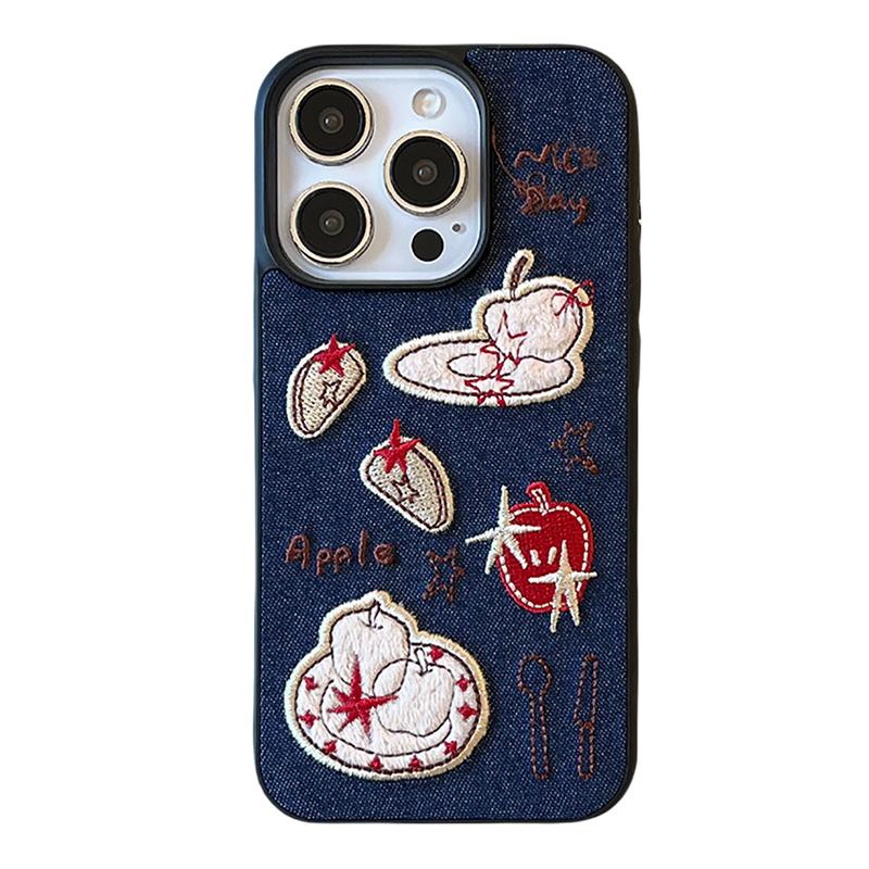 Модный ковбойский 3D-вышивка Яблоко Защитный чехол для телефона Для iPhone 17 Pro Max 16 15 14 13