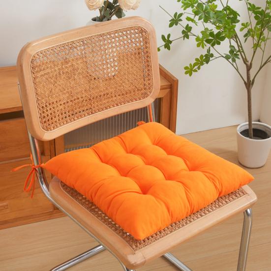 Seat Cushion with High Elasticity Thick Filling Anti-Slip Design Square Solid Color Style Chair Cushion Autumn Winter Chair Pad