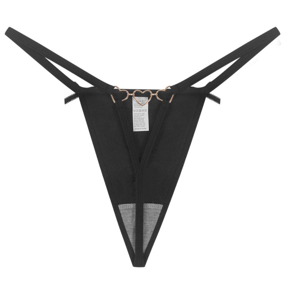 Solid Color Sexy G-String Heart Buckle Traceless Briefs Seamless Bow Thong Lady
