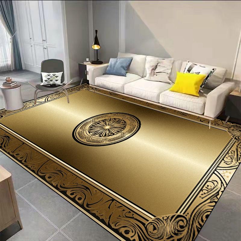 Золотой Декор Ковер для Гостиной Роскошный Холл Отеля Зона Дивана Нескользящий Коврик для Пола Дом Спальня Гардеробная Прихожая Декоративный Ковер