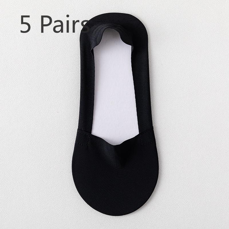 5 пар женских летних тонких хлопковых носков Ice Silk Cool Shallow Mouth Invisible Socks