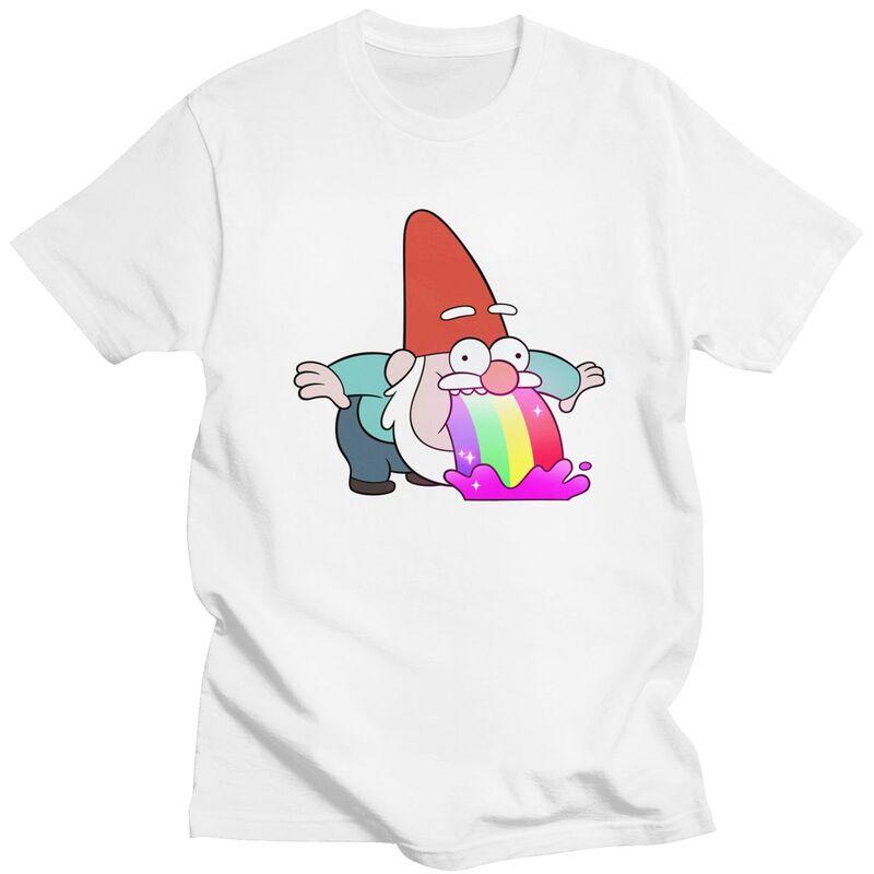 Мужская футболка с радужным принтом Gravity Falls в стиле манга, с коротким рукавом, хлопковая, модная, повседневная, приталенная