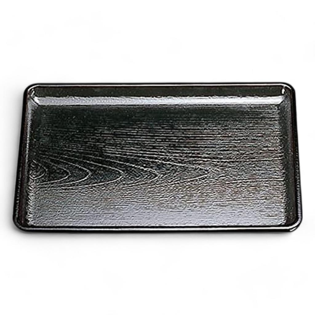 48cm Black Keyaki Kaiseki Tray 6 Shaku Lacquerware Made In Japan J-kitchens (Tray), (approx. 15.5cm), (ABS Resin),
