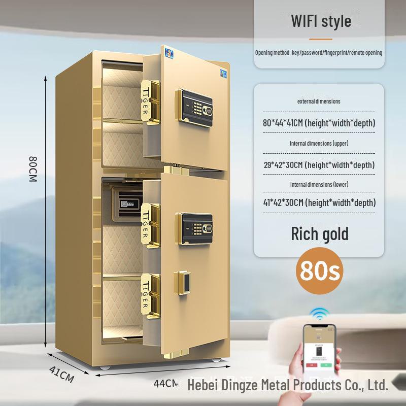 Tiger Brand All-Steel Fingerprint Safe for Home/Office - Anti-Theft Small Safe Deposit Box