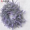 Small Artificial Lavender Wreath Door Decoration Faux Floral Ring With Soft Foliage American Style Home Decor