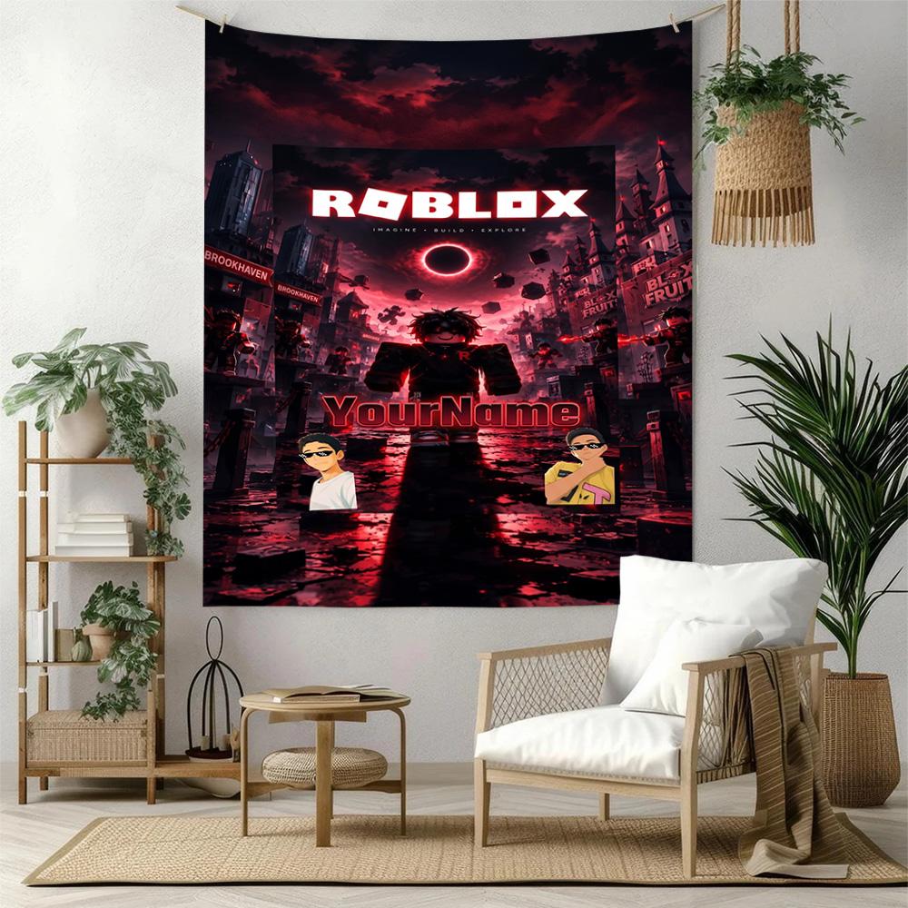 Roblox Custom Your Name Wall Decor Tapestry Art For Pet Memorial Birthdaywedding Party Backdrop Family Gift
