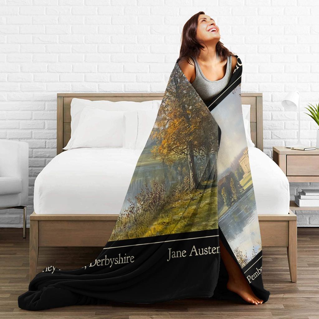 Jane Austen Pemberley Pride and Prejudice Blanket Flannel Vintage Breathable Throw Blanket for Home Spring/Autumn Travel