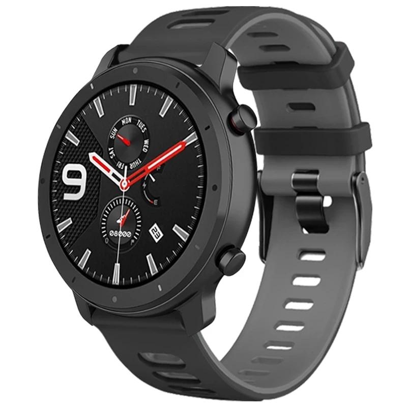 20 22mm Silicone Strap for Huami Amazfit GTR 47mm/4/3/Pro 2 2e Sport Watchband for Amazfit Pace Stratos 3 2 2S/Balance/GTS4 Band