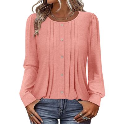 Модная женская повседневная блузка свободного кроя с длинным рукавом