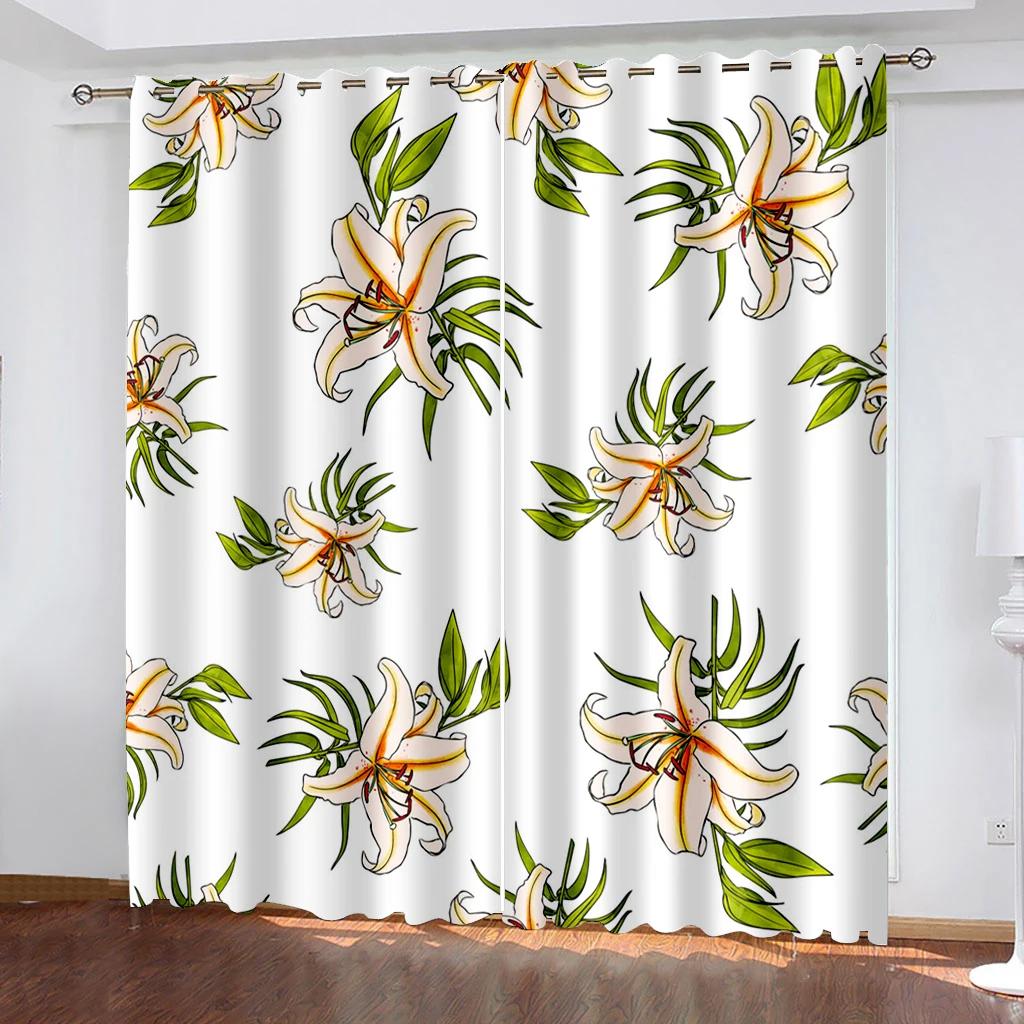 Цветочные лилии, цветник, розовые затемняющие шторы для спальни, гостиной, ванной, кухни, двери, высокое затемнение, новый узор