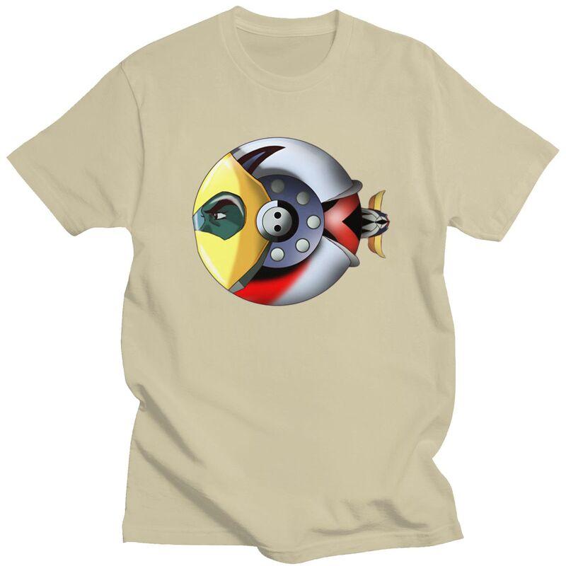 Custom UFO Robot Grendizer Goldorak T Shirt for Men 100 Cotton Tshirt Casual Tees Short Sleeves Tshirt Slim Fit Clothing Gift