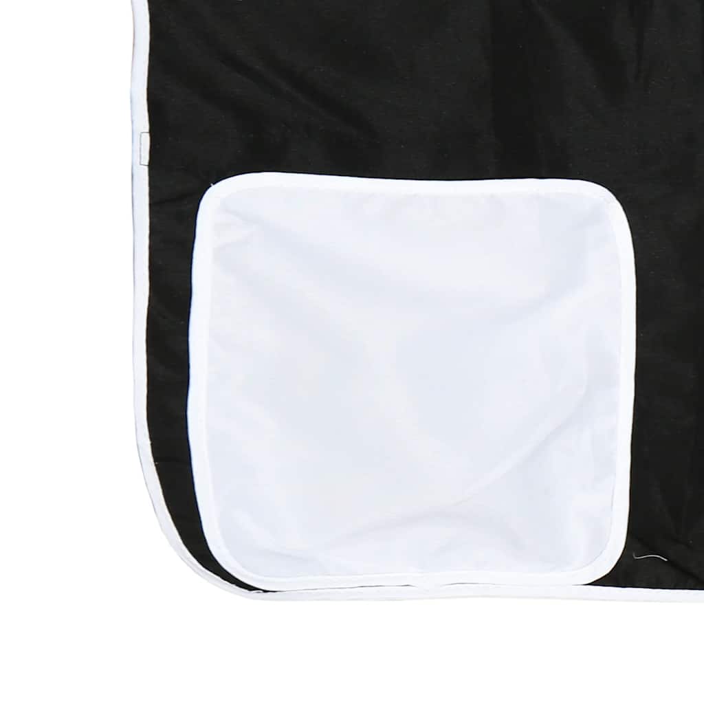 Bunk Bed with Slide and Curtains White and Black 90x200 cm
