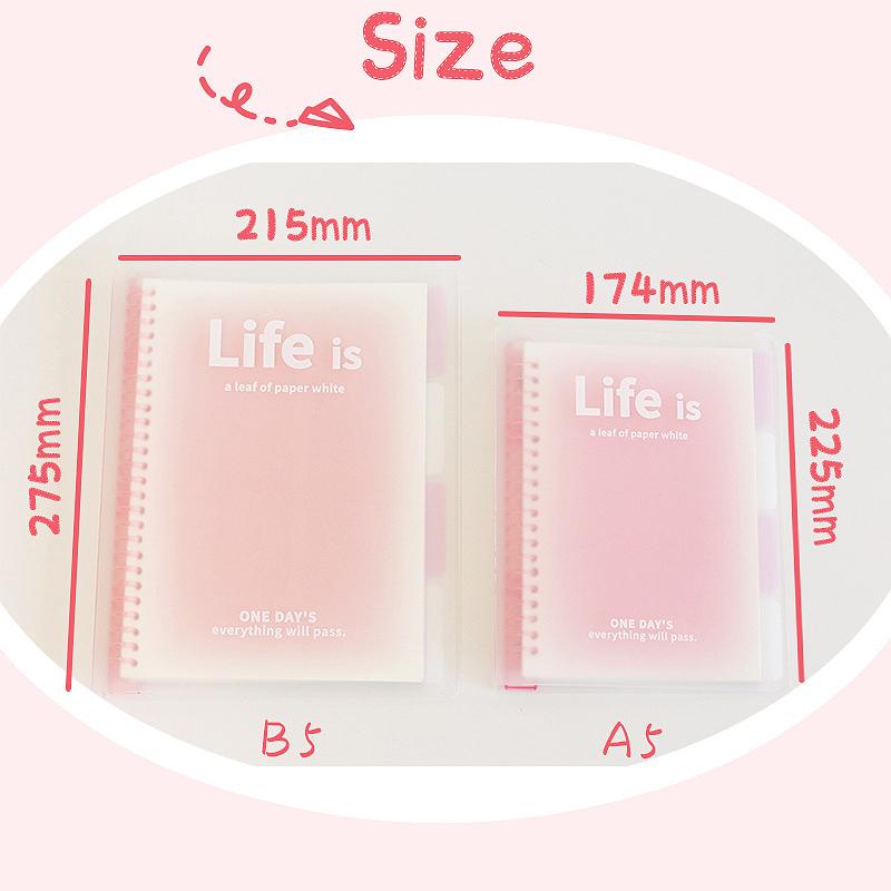 B5/A5 Loose-Leaf Notebook 60 Sheets Binder Lined Book Kawaii Note Set Korean Stationery School Office Supplies Students Writing