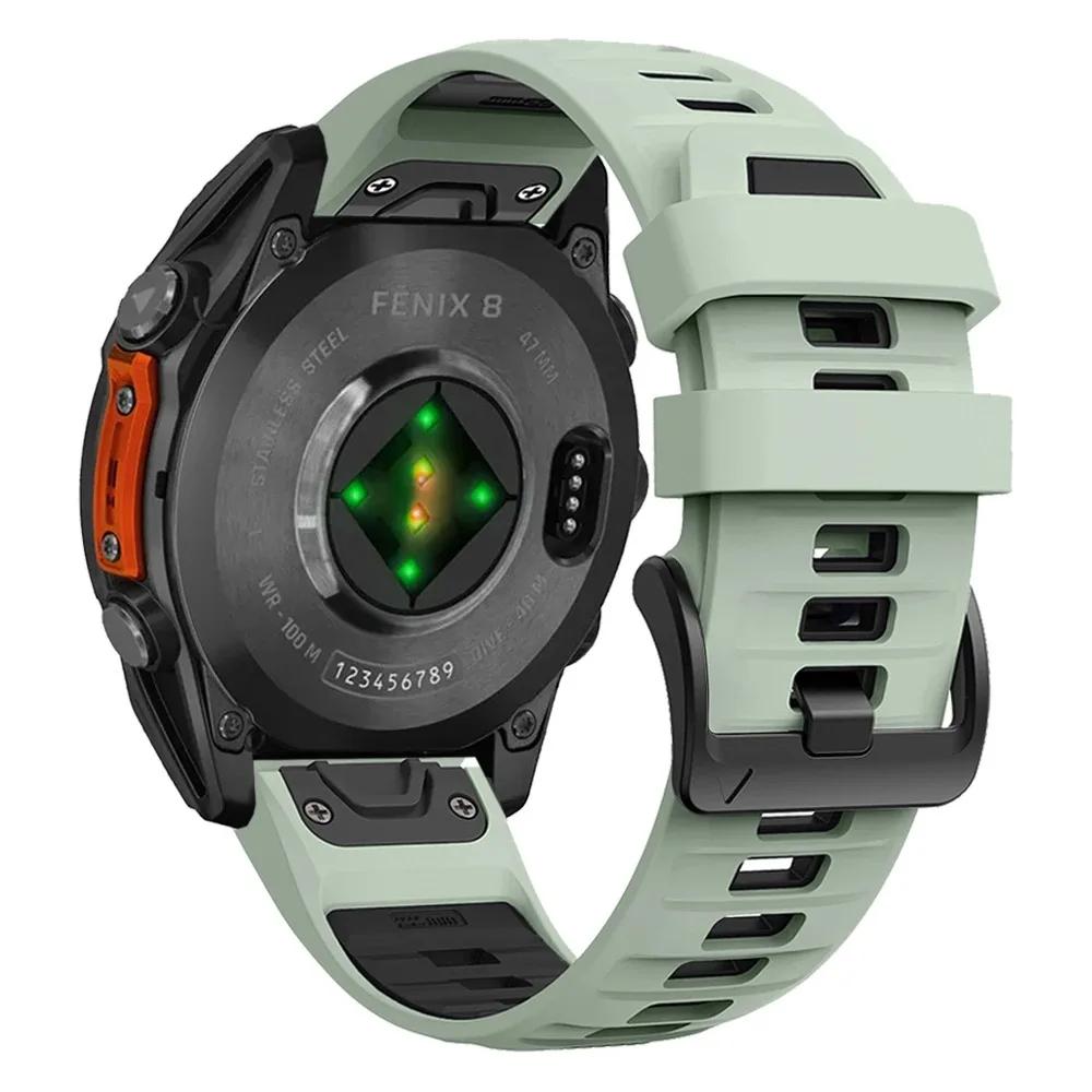 QuickFit 26mm 22mm 20mm Two Tone Silicone Strap for Garmin Fenix 8 E 7X 7 7S Pro 6X 6 6S Pro 5X 5S 5 Plus Bracelet Band
