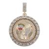 European American Hip Hop Men Full Diamond Rooster Pendant Alloy Enamel Rotatable Niche Rap Fashion Jewelry