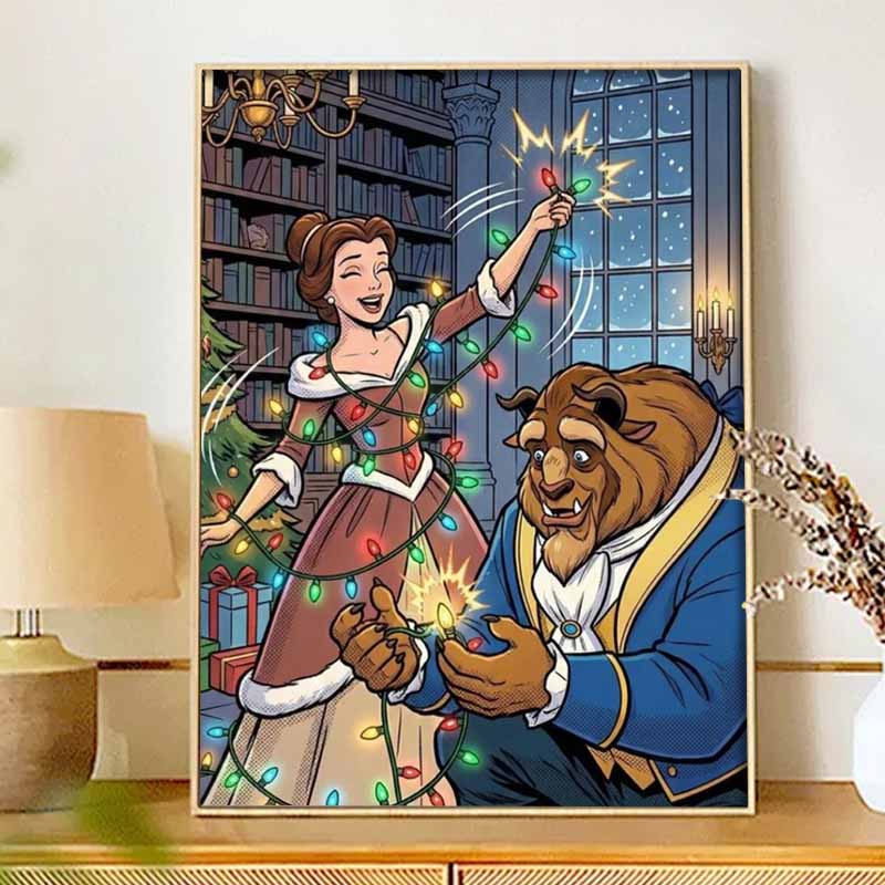 Disney Алмазная живопись 5D Сделай сам Красавица и Чудовище Рождественская алмазная живопись Искусство Набор для алмазной живописи Подарок для взрослого/новичка Идея для домашнего декора