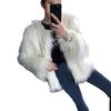 Womens Faux Fur Coat Long Curly Fluffy Winter Outerwear Street Style Short Jacket