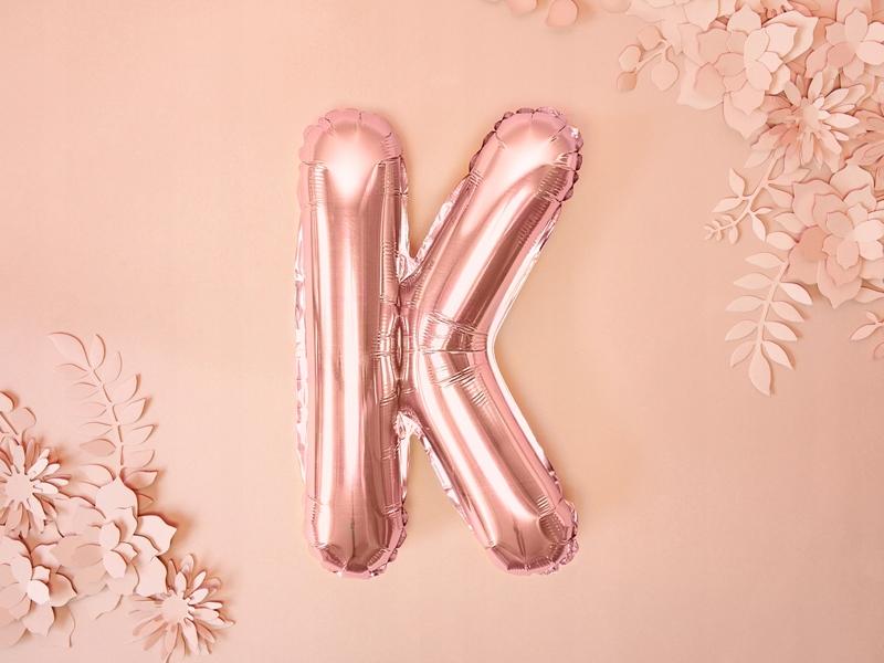 Foil Balloon Letter "K", 35Cm, Rose Gold 1pc