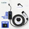 110-240V Car Portable EV Charger Electric Vehicle Tesla Type 1 GBT Type2 Plug 16A 5m Level 2 EVSE Controller Charging Stations