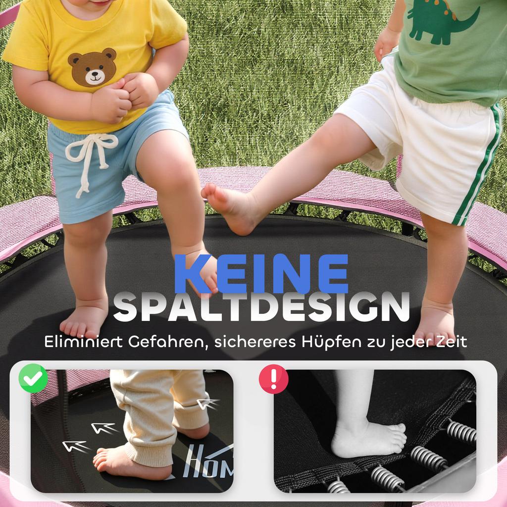 4.6FT/55" Kids Trampoline with Enclosure Net, Outdoor Indoor Use, for Ages 3-10 Years, Pink