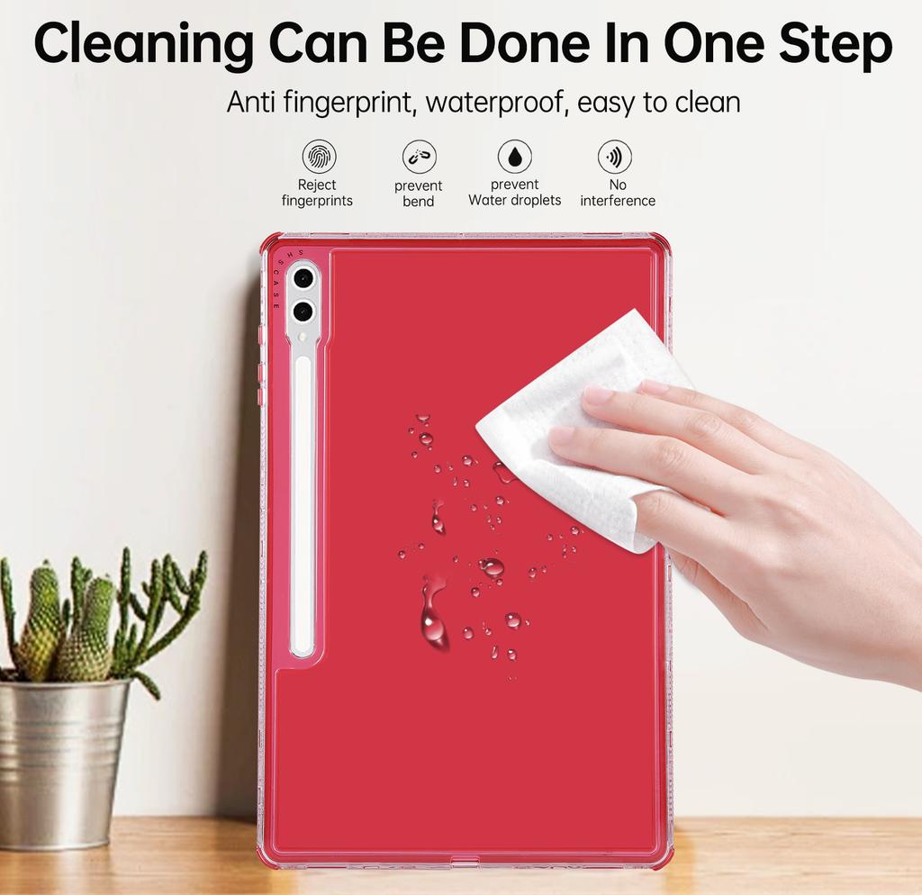 For Samsung Galaxy Tab S9 Ultra/S8 Ultra Clear Case 3 In 1 PC+TPU Shockproof Tablet Cover