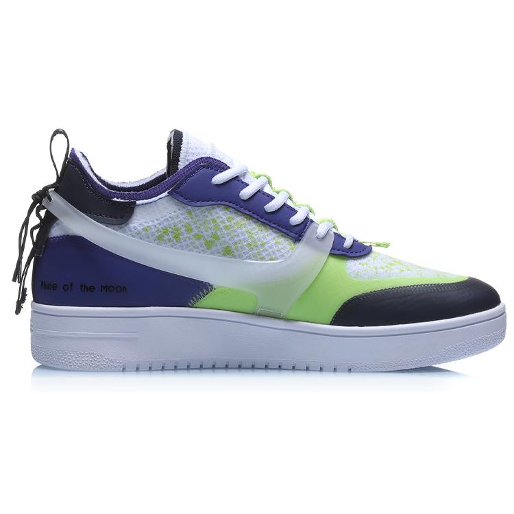 Li Ning CF Устойчивые к скольжению Амортизирующие Низкие Кеды для Скейтборда Мужские Бело-Синие AGCP293-3