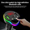 Bluetooth 5.0 Car FM Transmitter Dual USB Phone Charger Wireless Handsfree Calling Car Radio Modulator U-Disk Aux With RGB Light