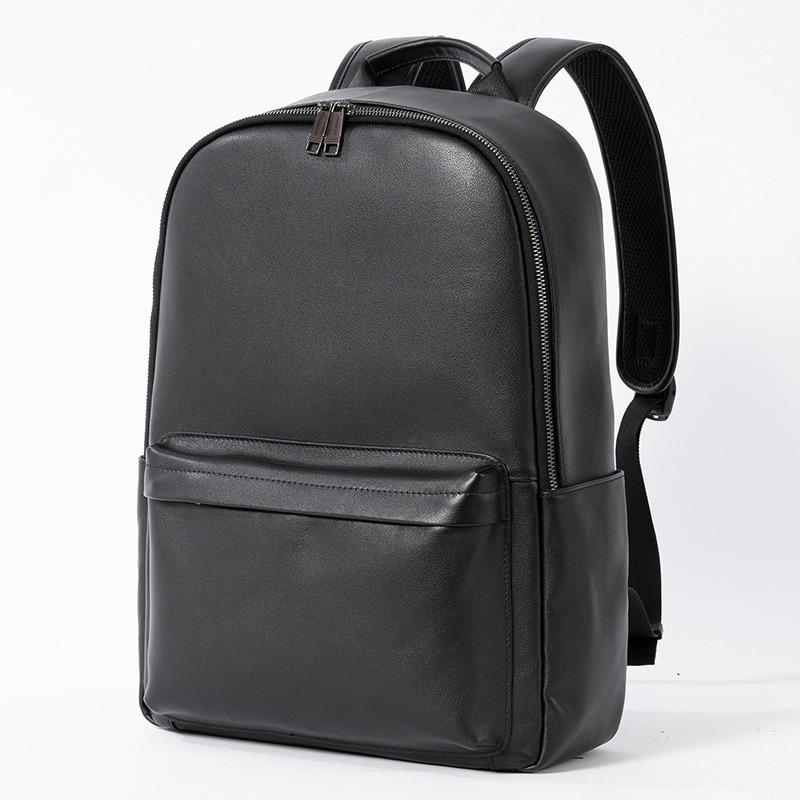 Натуральная кожа мужской деловой модный повседневный компьютерный рюкзак простая многослойная мужская сумка