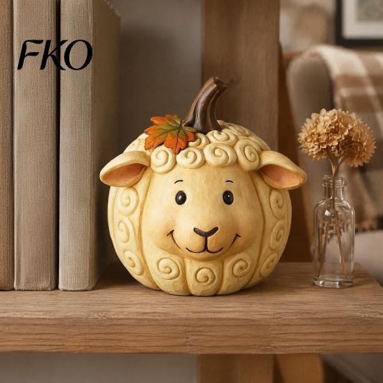 Autumn Harvest Table Decorations Artificial Pumpkin Decor, Cute Animals Decorative Pumpkins, Thanksgiving Resin Pumpkins Seasonal Farmhouse