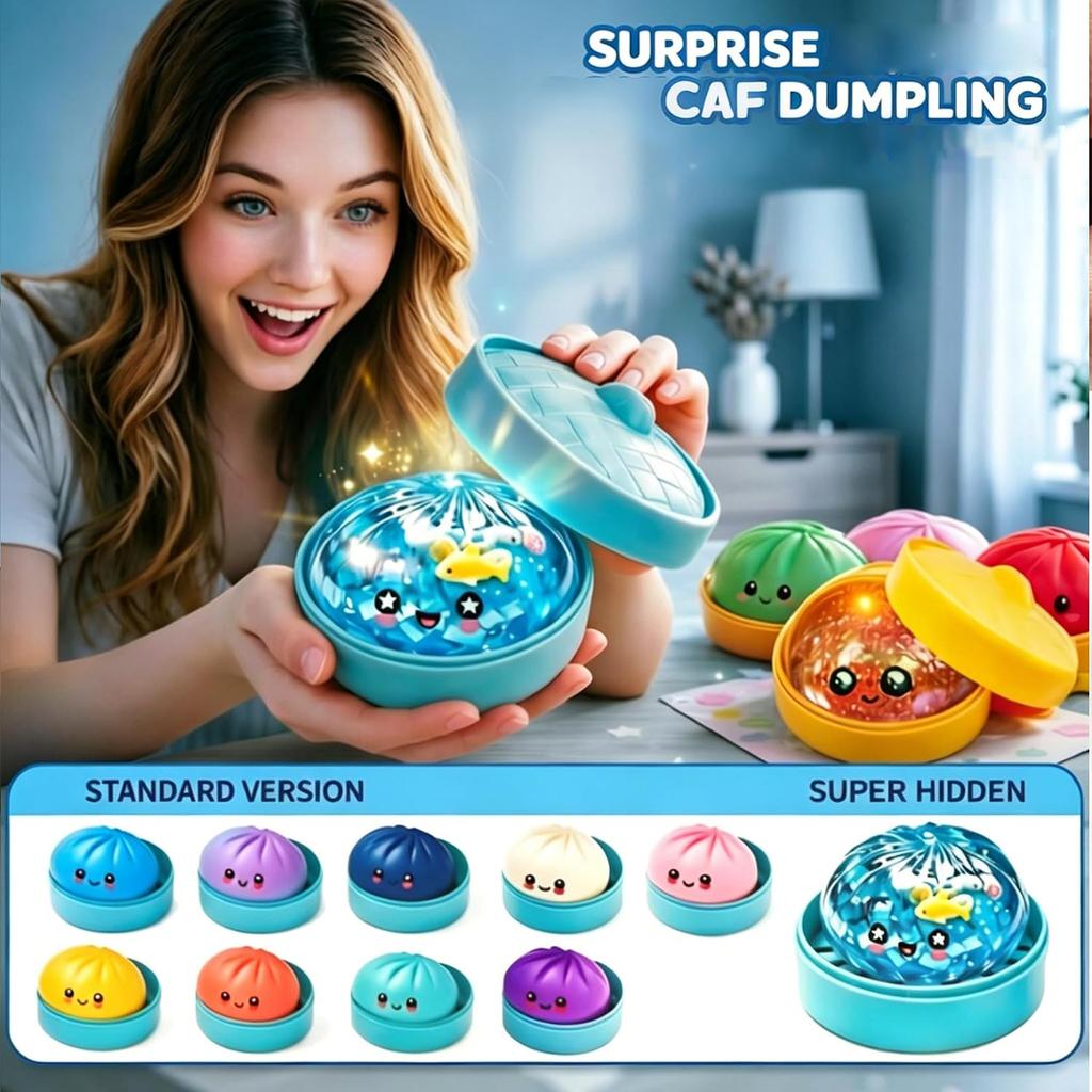Случайная игрушка-баоцзы с корзинкой-пароваркой - Милая игрушка-антистресс для детей