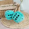 Dice Plush Toy with Key Ring Fluffy Colorful Dot Dice Plushies Ornament PP Cotton Stuffed Dice Pendant Handbag Decor Creative Gift