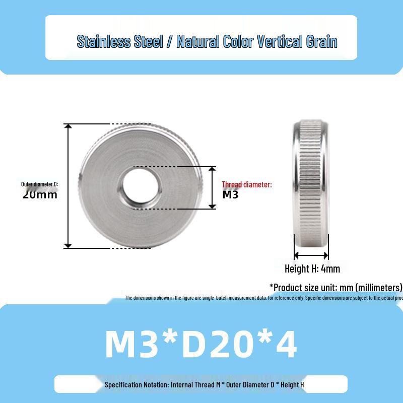 Высокопрочная накатанная гайка M3/M6/M10 из нержавеющей стали