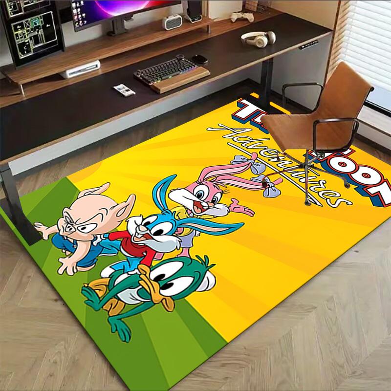 Ковер Whimsical Fun из Tiny Toon Adventures для игровой комнаты, спальни, гостиной, дивана, домашнего декора, нескользящий коврик для игровой зоны детей