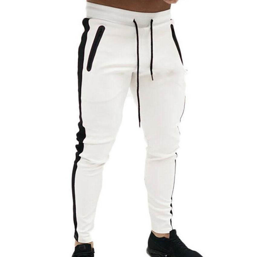 Мужские брюки Slim Fit с эластичной лентой, спортивные флисовые брюки, повседневные узкие спортивные штаны