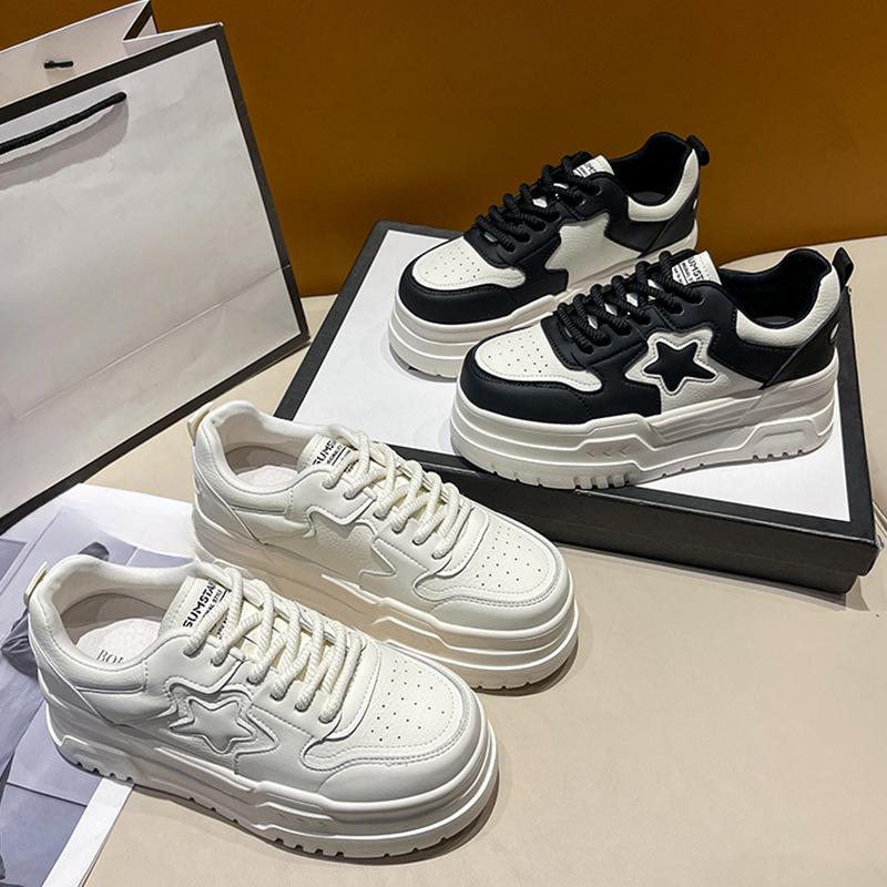 Туфли на толстой подошве, увеличивающие рост, кожаные белые туфли, детские весенне-летние новые кроссовки для отдыха на платформе