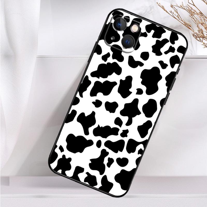 Белый Черный Коровья Шкура Ударопрочный Чехол Для iPhone 17 15 16 Pro Max 11 14 Plus 12 13 Mini 16e 17 Air Чехол Для Телефона