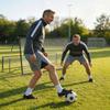 Portable Football Rebound Net 2-in-1, Double-Sided, with Carry Bag and Ground Stakes, 200x94x122/52cm, Black