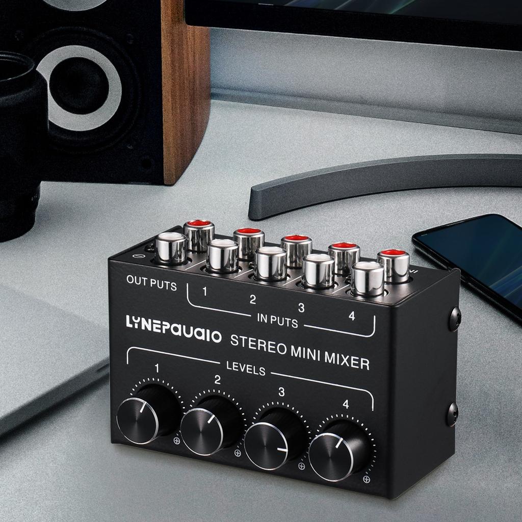 Audio Mix Mini Portable 4-канальный пассивный микшерный пульт с регулятором громкости для живой студии
