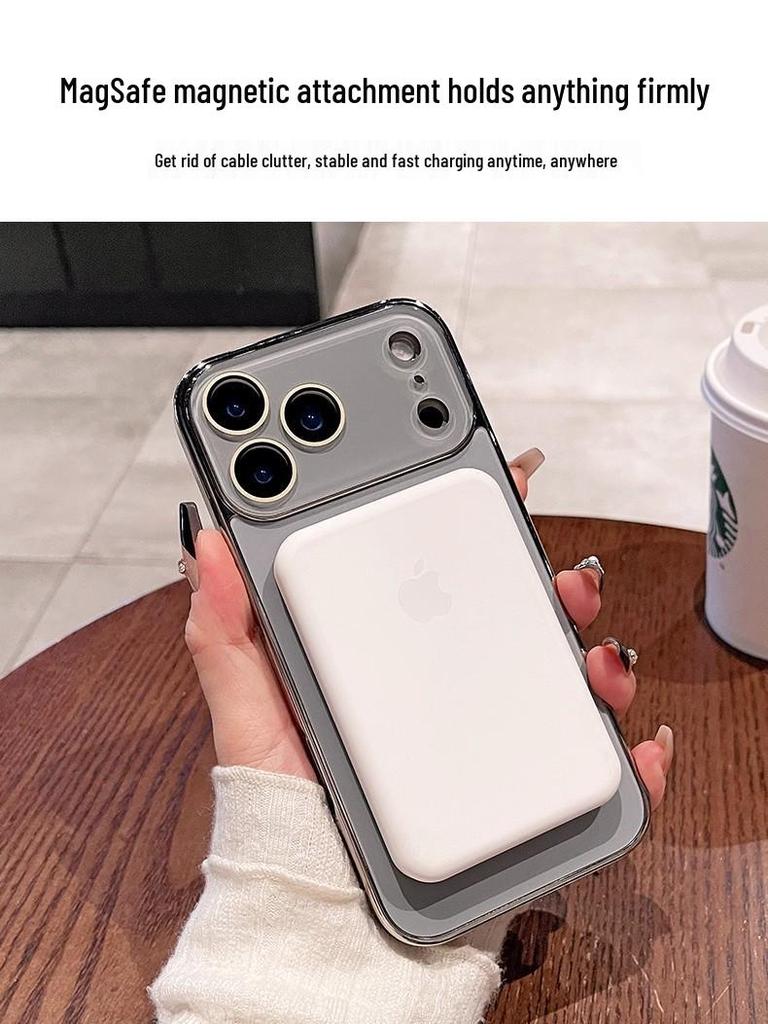 iPhone 17 Pro Max Гальванизированный Матовый Магнитный Чехол с Покрытием Всей Площади Линз
