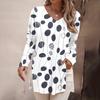 Women's Fashion Long Sleeve Shirts Print Loose Fitted V-Neck Basic Tops Casual Outfits