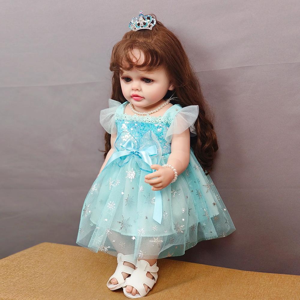 Куклы Baby Reborn, цельное силиконовое тело для девочек, как настоящие, 55 см, с укорененными волосами для девочек, Bebe Reborn для детей, Рождественский подарок