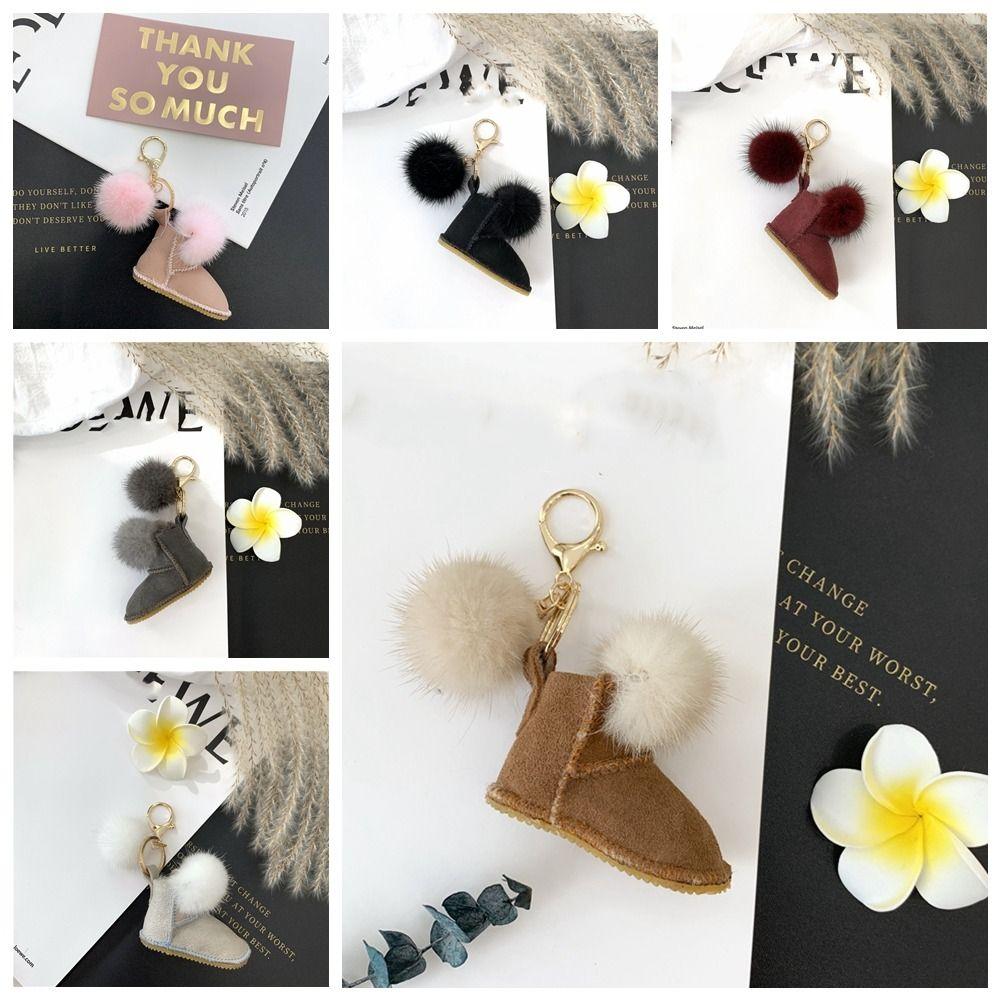 Зимние сапоги из норки, кукольная подвеска в форме туфель, брелок для ключей в виде мини-ботинка, украшение для ключей