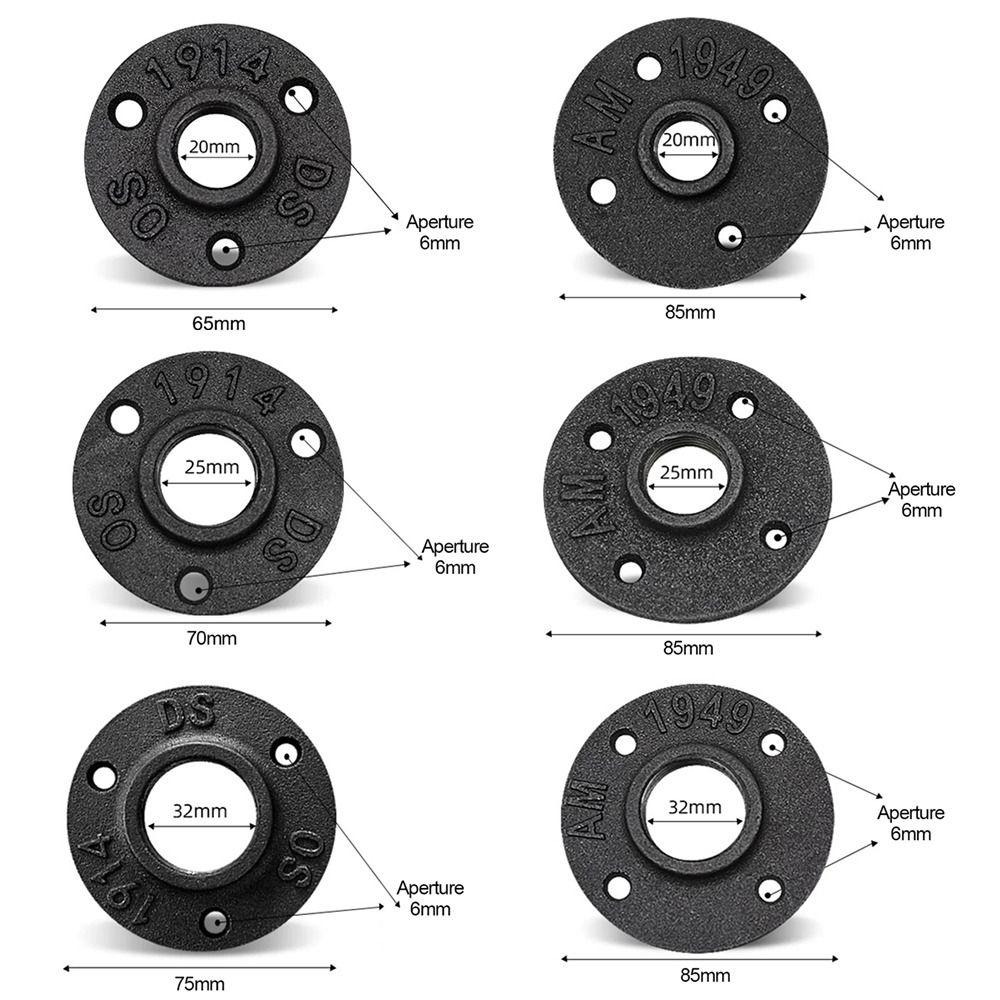 Новая Окрашенная Фланец Напольный Черный Промышленный Винтажный стиль Чугунный Фланец для Трубы С Резьбовым Отверстием Трубные Фитинги Дом